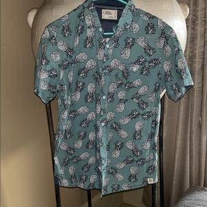 Free Planet Turquoise Pineapple Print Shirt